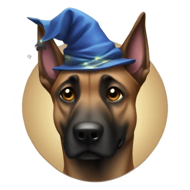 malinois dog with wizard  sticker
