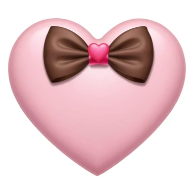 Soft pink heart with a soft brown bow ay the middle sticker