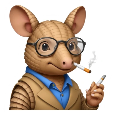 curious hacker armadilloarmadillo smoking cigarette whos always coding 24/7 sticker