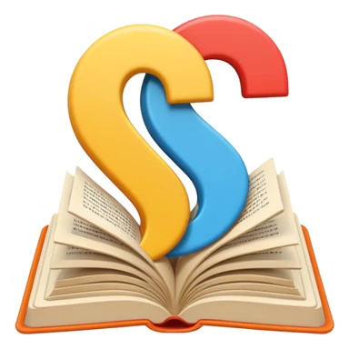A minimalist emoji-style icon representing wordplay — symbolizing creativity with language. It features an open book or speech bubble merging with playful letters or word fragments, forming a clever visual pun. sticker