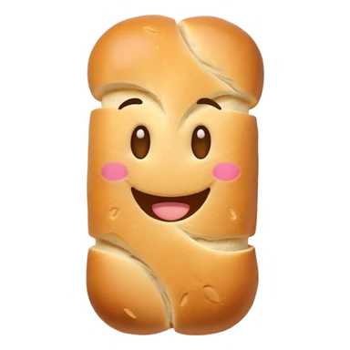 French bread with a happy face sticker