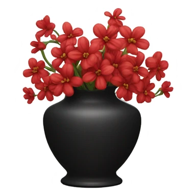 Black vase with red flowers sticker
