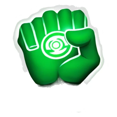Green lantern fist up with ring shining green sticker