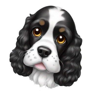 Black and white cocker spaniel with bow sticker