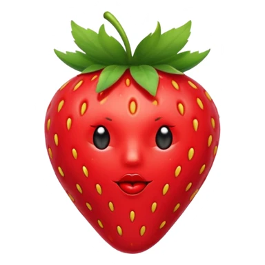 one strawberry 🍓 and red kiss 💋 fashioned stylish little emoji for “slay” reaction. no face sticker