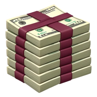 You have to make it look like the money is folded in half and there's a lot of it, these are $100 bills and they don't have a bow but a burgundy rubber band for the money. sticker