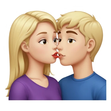 girl kissing a boy  sticker