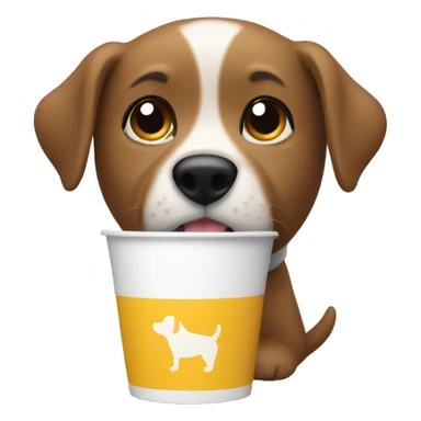 Dog drinking pup cup sticker