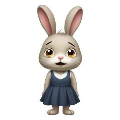 an anxious rabbit in dress sticker