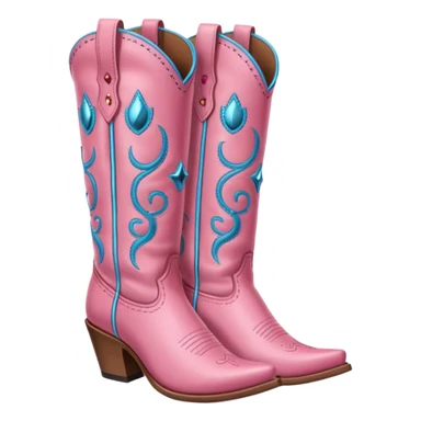 Pink cowgirl boots sticker