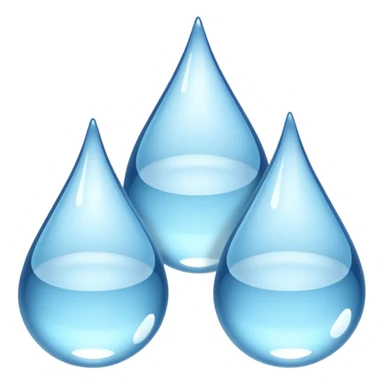 3 water droplets stack on top of each other vertically with two water droplets on the sides; 5 droplets total sticker