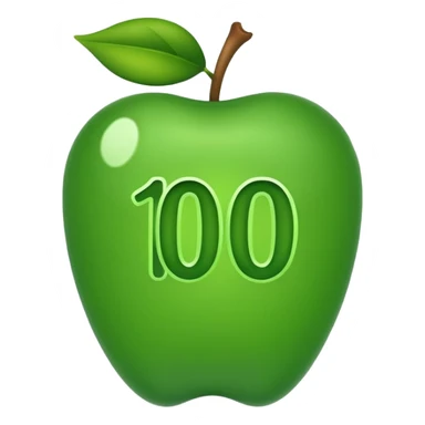 The number “100” followed by a “%” make the font color green sticker