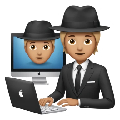  A person that has a computer screen as it head A person that has a computer screen as it’s hat and wear a suit and wears a suitand is wearing a suit sticker