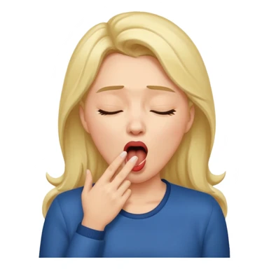 woman Yawning with Hand on Mouth, sticker