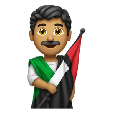Homme avec drapeau palestine sticker