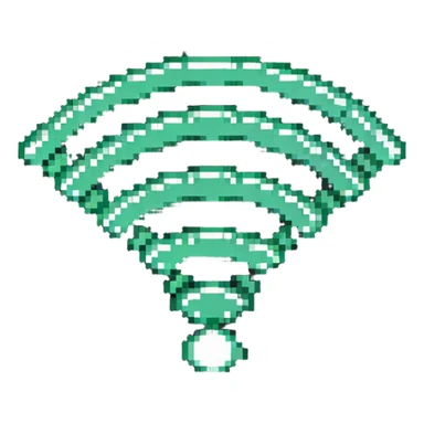 icon representing bad wifi with broken signal or warning symbol sticker