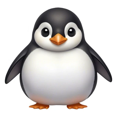 Cinematic chubby penguin, round fluffy body, tiny beak and feet, soft glowing feathers, gentle happy eyes, slightly tilted head, warm and irresistibly cute. sticker