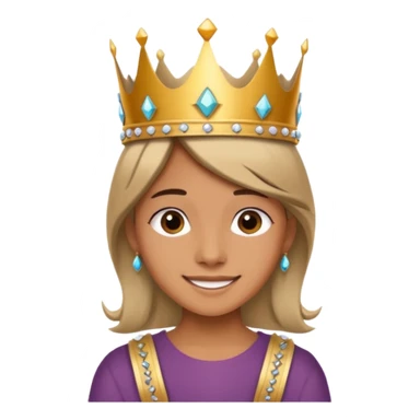 A stylish teen wearing a hand-crafted crown for fun. sticker