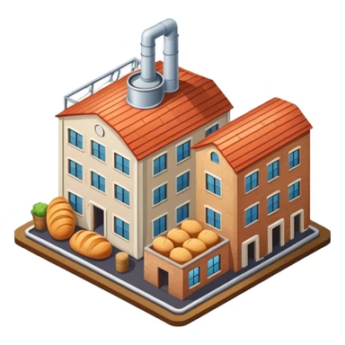 Isometric old bread factory  sticker