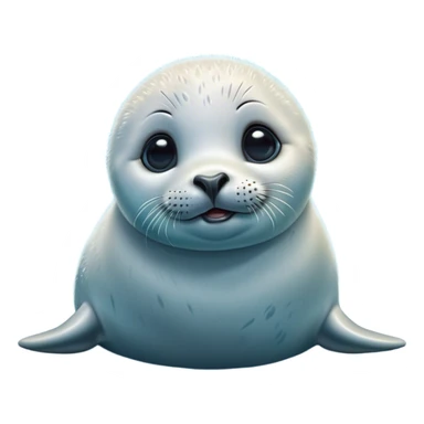 Cinematic Comical Baby Seal Portrait Emoji, Head tilted dramatically with an exaggeratedly surprised expression, featuring a round, plump body with wide, comically expressive eyes and a quirky, puckered face, Simplified yet hilariously expressive features, highly detailed, glowing with a slightly sassy polar glow, high shine, dramatic yet playful, stylized with an air of cheeky arctic mischief, soft glowing outline, capturing the essence of a meme-worthy baby seal that looks ready to give a playful side-eye into viral fame! sticker
