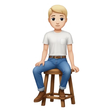 a person sitting on stool with backs turned

 sticker