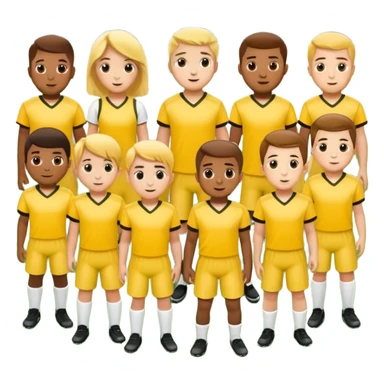 football team mens  kids in yellow dress sticker