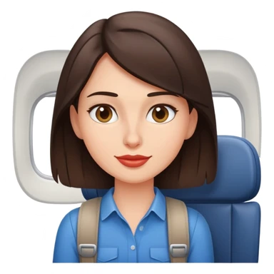 Casual brunette on airplane seat sticker