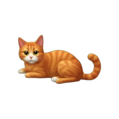 Red cat on the roof sticker