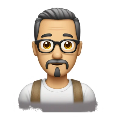 hombre asiatico gordo con lentes y barba sticker