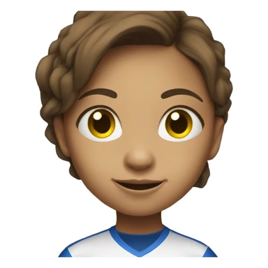 Brown hair midget girl playing soccer  sticker