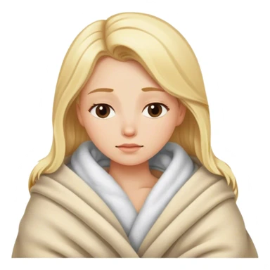 Blonde model cozy in blanket sleepy  sticker