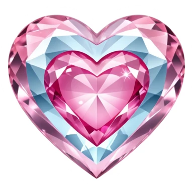diamond heart with one mini pink heart inside of it  sticker