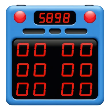 electronic score board blue (#00A3E0) and red (#F9423A) sticker