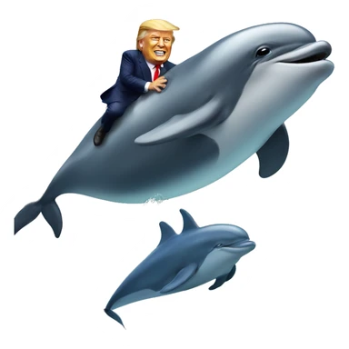 Donald trump riding a dolphin sticker