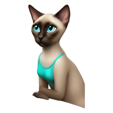 Siamese cat with aqua blue eyes curled up next to her milano 5nac hair colored human woman who has green eyes as they watch tv on a rose gold macbook sticker