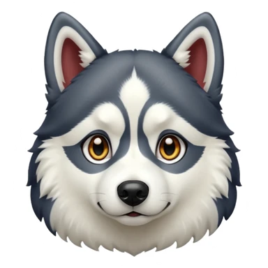 Black and white husky sticker