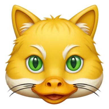 a duck that has a cats skin and a head of a cat sticker