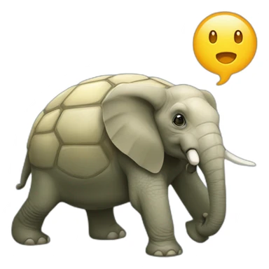 Un éléphant sur une tortue sticker