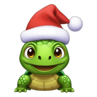 the twitch turtle huh emote with a christmas hat on sticker