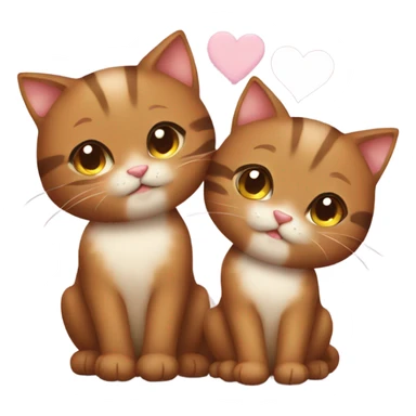 Cute brown cats in love sticker