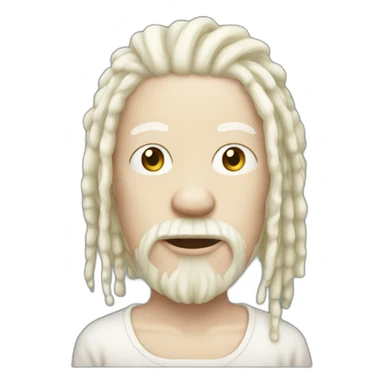 Albino with neck beard and dreads sticker