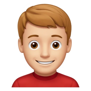 Murray Wiggle of The Wiggles with light skin, light brown hair, brown eyes, red skivvy shirt sticker