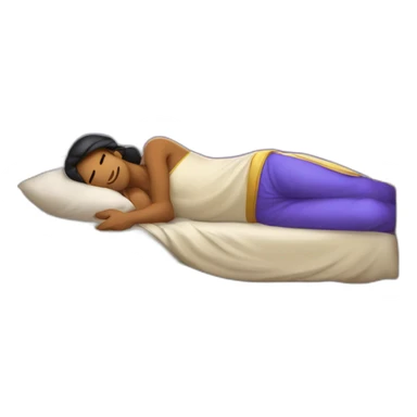 I want a genie like Aladdin sleeping in a bed making money sticker