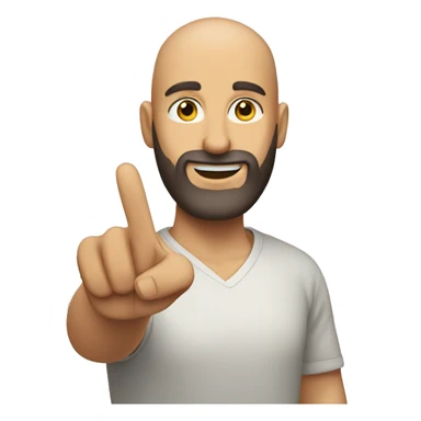 Bald beard guy raising hand sticker