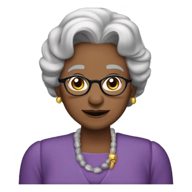 “Victoria Espinosa, a cuyo talento debe el teatro puertorriqueño momentos inolvidables” es un ser que pensábamos ubicuo; de tan presente y laborioso, casi irreal. dark skin old lady gray hair violet sticker