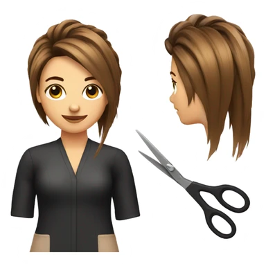 Hairstylist with scissors in right hand  sticker