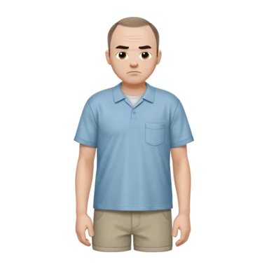 Carl from Sling Blade, neutral expression, full body, shown from sidee sticker