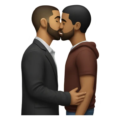 Drake kissing a man sticker