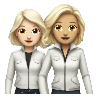 Two white girls in stylish jackets  sticker