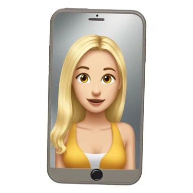 Blonde girl taking mirror selfie photo sticker